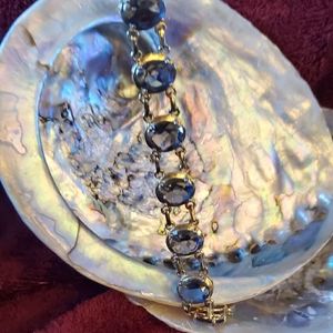 Lab created Iolite Gemstone bracelet, 8".